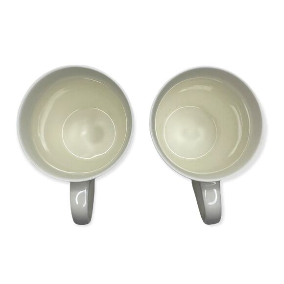 Retro Style Mugs Orange and Green Floral Design Set of 2 - Picture 5 of 6